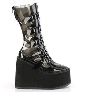 Platform Gothic Festival Heart Transparent Boots